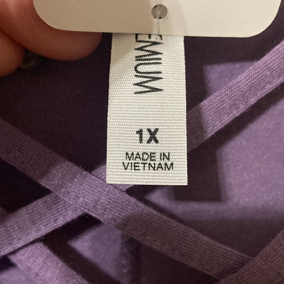 Purple dress with waffle neck detail and pockets 1XL - Picture 4 of 6